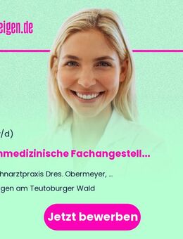 Zahnmedizinische Fachangestellte (m/w/d) (Quereinsteiger und Wiedereinsteiger willkommen) Vollzeit / Teilzeit - Hagen (Teutoburger Wald)