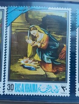 6 Weihnacht`s Briefmarken aus Rhasalkhaima im Heft Post frisch aus Sammlungsauflösung - Zwickau