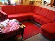 Wohnlandschaft, Couch, Sofa , hochwertig in U-Form, rot, Mikrofaser, - Berlin Spandau