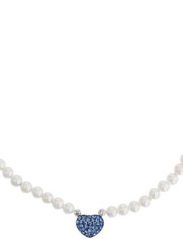 Amor Kette mit Anhänger Herz, Trachtenschmuck, Volksfest, 2039225, 2039227, mit Kristallglas - mit Muschelkernperle