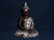 Buddha sitzend silber dunkelbraun Polyresin ca. 15 x 11 x 7 cm - Köln