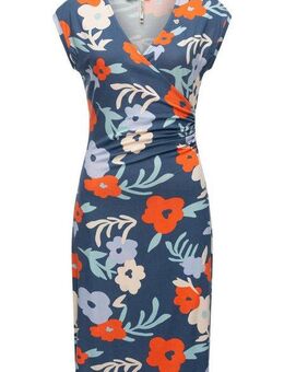 Ragwear Etuikleid Crupi Print figurbetontes Sommerkleid mit Raffung an der Taille