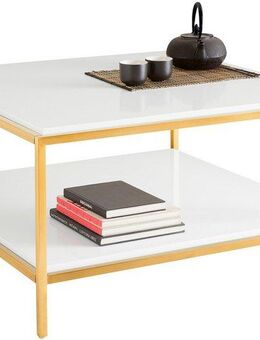Leonique Couchtisch Cherlen, TOPSELLER!, OTTOs Choice, mit zwei Ablageflächen und goldfarbenem Gestell, quadratisch