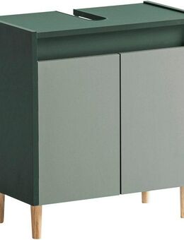 welltime Waschbeckenunterschrank Lovis, Breite 56 cm Metallbeschläge, Möbelfüße aus Massivholz