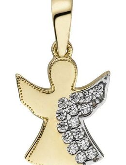 JOBO Kettenanhänger Anhänger Engel Schutzengel, 333 Gold mit 15 Zirkonia