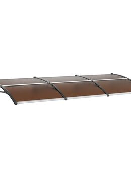 Vordach Haustür 965x2975mm Überdachung UF50 PC-Sonnenschutzfolie Haustürvordach PC-Blatt ABS-Halterung Aluminium-Verbinder Pultvordach UV-beständig Haustürdach Pultbogenvordach Braun - Wuppertal