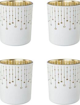 Creativ deco Teelichthalter Weihnachtsdeko (4 St), mit goldfarbener Innenseite