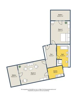 Schöne 2-Raum-Wohnung in Citylage mit Einbauküche und zwei Balkonen! - Leipzig
