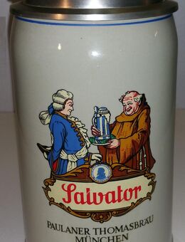 Salvator Bierkrug Maßkrug mit Zinndeckel, 1 Liter - Bad Lauterberg (Harz)