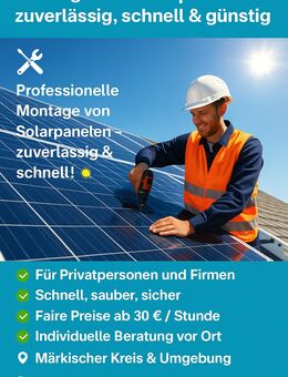 Montage von Solarpanelen – schnell & zuverlässig - Plettenberg