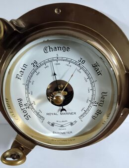 Royal Mariner Bullaugen-Barometer ,Schiffsbarometer im Messing-Gehäuse - Köln