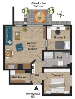 VERMIETETE NEUBAU 3-ZIMMER-ERDGESCHOSSWOHNUNG IN ZENTRALER LAGE - Klein Meckelsen