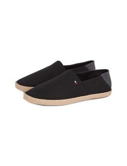 Tommy Hilfiger HILFIGER ESPADRILLE CORE TEXTILE Slipper, Schlupfschuh, Espadrilles, Sommerschuh, Kontrastbesatz an der Ferse