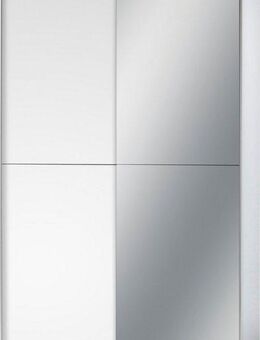 Schlafkontor Schwebetürenschrank Heimo/Fast Schrank Kleiderschrank Garderobe geringe Tiefe, ausziehbarer Kleiderstange, Garderobenschrank, 6 Böden