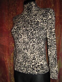 NEUw * Stylisch * edel * Schnee- Leoparden * Animal-Style * Fein-Strick- Pullover "Just Woman" Gr. 36- 38/ S * schwarz * cremè- beige * - Riedlingen
