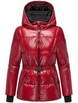 Navahoo Steppjacke Eisglanz 14 Glänzende Damen Winterjacke mit Taillengürtel