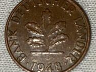 1 Pfennig "F" Kursmünze Bank Deutscher Länder von 1948 - Münster (Hessen)