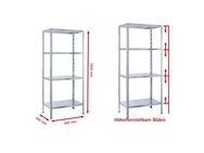 SCHULTE Regalwelt Steckregal Stecksystem-Grundregal XXL, Metall verzinkt, 1800x900x400 mm, 4 Böden