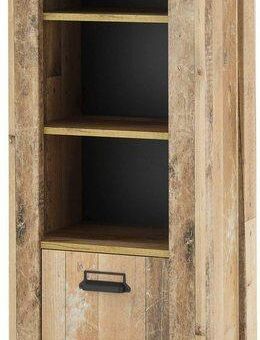 Home affaire Wäscheschrank SHERWOOD Hochkommode Kommode Schrank in modernem Holz Dekor, mit Apothekergriffen aus Metall, Höhe 146 cm