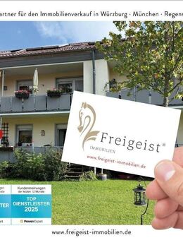 Ruhige 4-Zimmer-Wohnung mit Balkon, großem Gartenanteil und weiterem Zimmer im DG - Gerbrunn