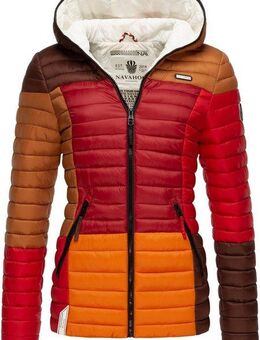 Navahoo Steppjacke Multikulti stylische Colorblocking Übergangsjacke m. Kapuze