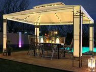 Solar LED - Event Pavillon Partyzelt Garten Gartenzelt Camping Pavilion FARBWAHL Set53432 - Wuppertal