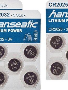 Hanseatic 15 Stück Batterie Mix Set Batterie, (15 St), 10x CR 2032 + 5x CR 2025
