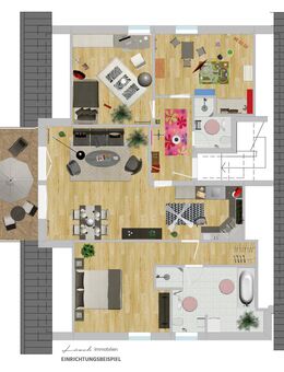Absolut ruhige, helle 4 Zimmer-Dachgeschosswohnung am sonnigen Ortsrand - Raubling