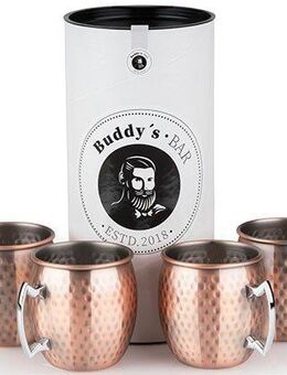 Buddy's Becher Buddy´s Bar, Edelstahl, Moscow Mule Becher, 500 ml, hochwert. Edelstahl, Hammerschlag-Effekt