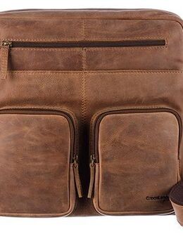 GreenLand Nature Messenger Bag Montenegro, aus echtem Leder mit praktischen Vortaschen