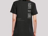 F4NT4STIC Shirtkleid Take It Easy Text Damen T-Shirt Kleid Print