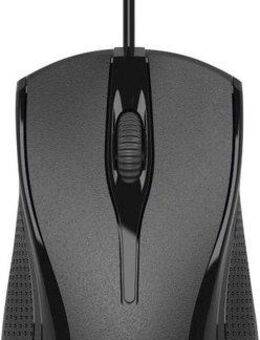 Hama Computermaus mit Kabel für Rechtshänder und Linkshänder, PC Maus Maus (kabelgebunden, Farbe Schwarz, 3 Tasten, Optische Office Maus)