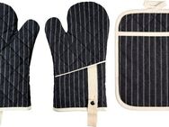 stuco Topfhandschuhe gestreift, (Set, 3-tlg., bestehend aus 2x Ofenhandschuh, 1x Küchengreifhilfe)
