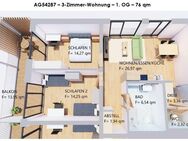 Möblierte, schöne 3-Zimmer-Wohnung mit Balkon im 1. OG in Kaufbeuren - Kaufbeuren