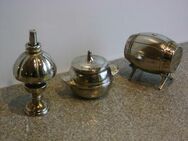 3 Metall Miniaturen Lampe Topf Fass Deko made in England zus. 3,- - Flensburg