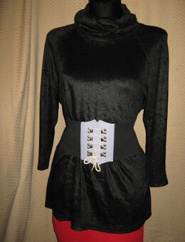 NEU * Edel * ausgefallen * Long * Lang * Samt * Rollkragen * Pullover "jean aussi" Gr. 40- 42, 44/ M- L * schwarz * Gothic * - Riedlingen