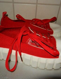 Damen Segeltuch Schuh Gr. 38 - LLDG - rot weiss Sneaker - Chemnitz