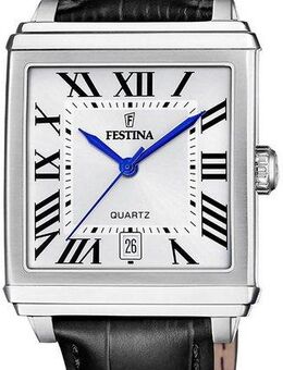 Festina Quarzuhr On The Square F20681/1, Armbanduhr, Herrenuhr, Damenuhr, Lederarmband, Datum