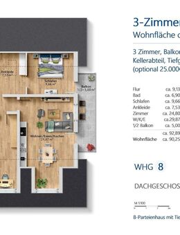3-Zimmer-Neubau-Wohnung im Dachgeschoss mit Bergblick (WHG 8) - Bad Reichenhall
