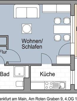 Sanierte 1 Zimmerwohnung mit Balkon - Frankfurt (Main)