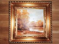 Alte Gobi Wandbild Bild Ölgemälde Wald See Vögel Landschaft 30x30 - Schwalmtal (Nordrhein-Westfalen)