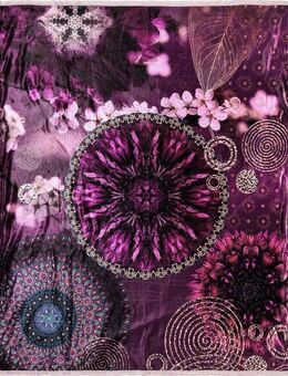 Plaid Aluna, hip, Sehr Weich, Kuscheldecke, 130x160 cm, Wendeoptik, Blumen Bordeaux