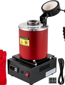 Digitaler Goldschmelzofen 3 KG, Graphittiegel Schmelzofen 1150 °C, 1750 W Schmelzofen Elektrisch PID-Modul, Metallschmelzofen für Metall Gold Silber Kupfer Schmuckverarbeitung 220 V - Wuppertal