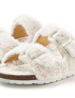 Vivance Hausschuh, Pantolette, Pantoffel, Pantolette mit kuscheligem, warmen Fellimitat und Korkfußbett