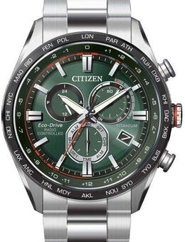 Citizen Funkchronograph CB5946-82X, Armbanduhr, Herrenuhr, Solar, Titan, Stoppfunktion