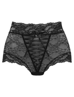 petite fleur gold High-Waist-Slip-Ouvert mit extravaganter Schnürung, Reizwäsche, sexy Dessous