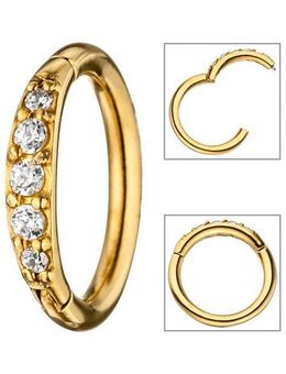 JOBO Nasenpiercing, Segmentring Edelstahl goldfarben
