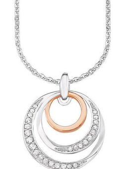 Amor Kette mit Anhänger Kreis in Kreis, 9596171, mit Zirkonia (synth)