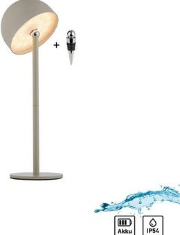 my home Tischleuchte Akku Tischleuchte Hesper Indoor Outdoor, magnetischer Flaschenaufsatz, Dimmfunktion, Memoryfunktion, LED fest integriert, Warmweiß, Pilzlampe Flaschenaufsatz, Regulierung der Lichtstärke, Pilz, Lampe