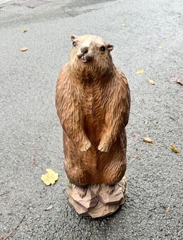 Deko Holz Murmeltier Handgeschnitzt 80x25 cm - Wuppertal